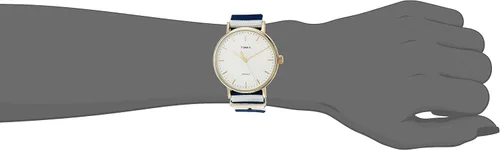 Vista 4 de Timex Weekender Fairfield - Reloj de pulsera deslizante de 37 mm, para mujer, mujer Estándar, Azul blanco (Bluewhite Stripe)