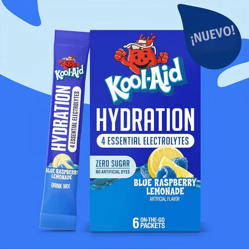 Vista 4 de Kool-Aid Mezcla de bebida de hidratación, 6 paquetes, limonada de frambuesa