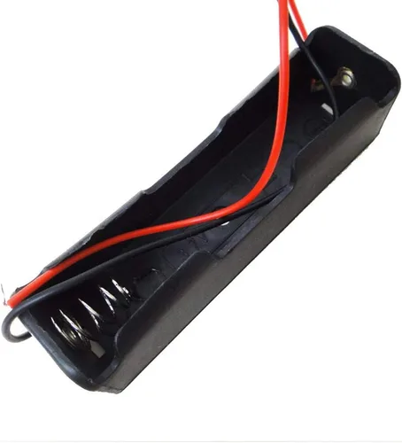 Vista 2 de Envistia Mall 1S 18650 Caja de soporte de batería para 1X 18650 Botón Top 3.7V Li-Ion con cables de 6