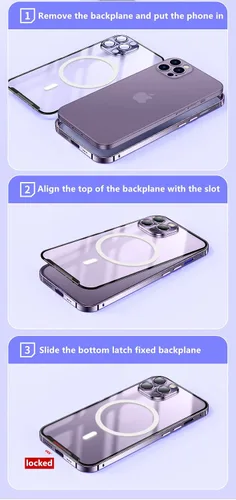 Vista 5 de Funda magnética mate para iPhone 14 Pro, compatible con MagSafe, cristal negro, delgada, carga inalámbrica, aluminio y policarbonato, protector