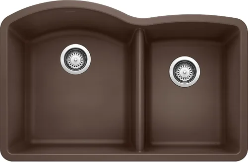 Vista 6 de BLANCO, Anthracite 440179 DIAMOND SILGRANIT 60/40 - Fregadero de cocina con doble cuenco con división baja, 32 x 21 pulgadas
