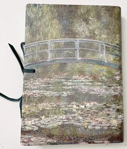 Vista 2 de Monet's Bridge - Diario forrado de cuero impreso