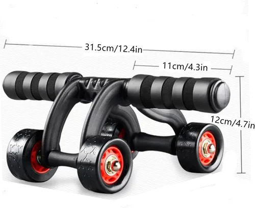 Vista 5 de Paquete de 2 rodillos abdominales de 4 ruedas para ejercicios abdominales para abdominales, entrenador de entrenamiento de núcleo, ejercicios