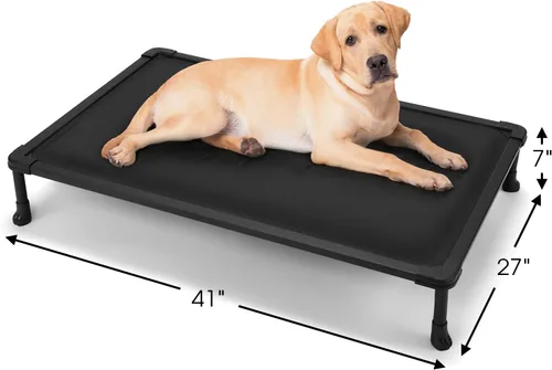 Vista 6 de Veehoo Cama Elevada para Perros a Prueba de Masticación, Catre Elevado Duradero para Mascotas con Colchoneta Impermeable Rellena de Algodón PP