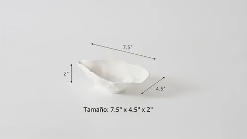Vista 9 de Pampa Bay Cuenco pequeño de ostras, olas, cocina, regalo Blanco