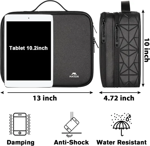 Vista 4 de MATEIN Estuche organizador de cables con divisor ajustable, bolsa de archivo de cable de DJ para equipo de DJ, instrumentos de sonido y accesorios