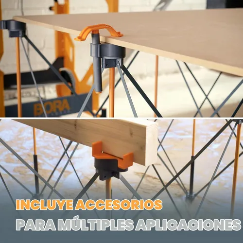 Vista 6 de BORA Centipede Workstand CK625 76 cm X 61 cm X 122 cm Soporte de trabajo Centipede de acero con caballete de sierra y accesorios adicionales