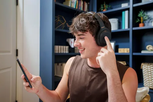 Vista 11 de Sony WH-1000XM4 Auriculares inalámbricos premium con cancelación de ruido sobre la oreja con micrófono para llamadas telefónicas y control de voz