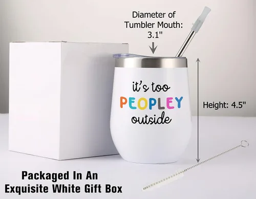 Vista 7 de Divertido regalo de personalidad introvertida-Hay demasiada gente afuera-Regalos únicos de sarcasmo sarcásticos-Regalos de Navidad, cumpleaños, año