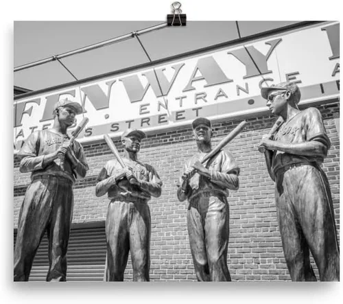 Vista 8 de 8x12 Inch Canvas Print: Fenway Park Wall Art, Bronze Statues Print, Boston Home Decor, Baseball Ballpark Picture, Living Room Artwork, Sports Gift