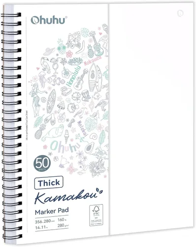 Vista 10 de Ohuhu Cuaderno de dibujo artístico de doble cara de 5.5 x 8.5 pulgadas, 50
