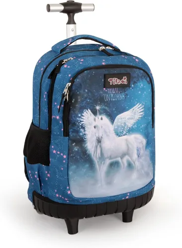 Vista 31 de Tilami Mochila con ruedas para niños y niñas, astronauta