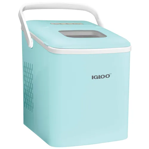 Vista 23 de Igloo Máquina de hielo de encimera autolimpiante, compacta y portátil, crea 26 libras por día, 8 piezas listas cada 7-8 minutos, incluye pala