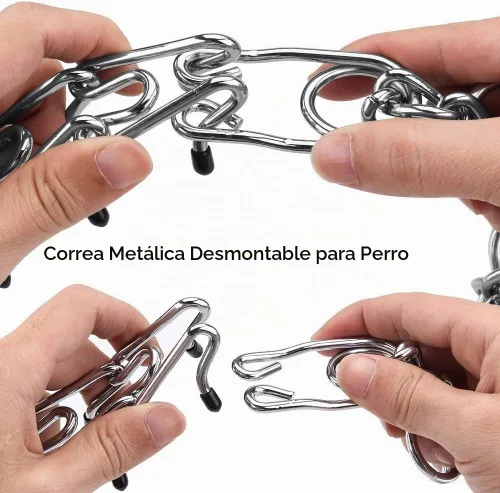 Vista 4 de Collares de púas para perros, collar de perro sin tirones, collar de entrenamiento para perros pequeños, acero inoxidable ajustable con cómodas