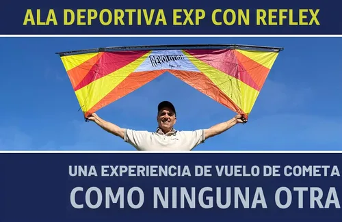 Vista 2 de Revolution Kites EXP Sport Wing Kite con tecnología Reflex (mangos/juego de línea/manual de instrucciones
