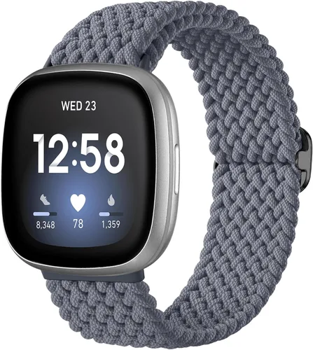 Vista 18 de Maledan Banda elástica trenzada compatible con Fitbit Sense/Versa 3/4 y Sense 2, correa elástica suave para reloj inteligente, accesorio