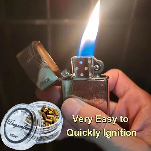 Vista 5 de 100 pedernales más ligeros compatibles con encendedores Zippo y Clipper Chispas fiables y duraderas de primera calidad, de encendido rápido