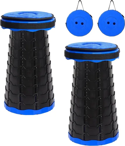 Vista 10 de Taburete plegable portátil, paquete de 2 con cojín, 400 libras