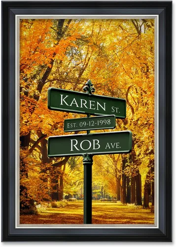 Vista 178 de IPIC - Personalized Framed Canvas with Custom Street Sign in Boston Personalized Street Signs with Names, Custom Canvas Print, Boston Sunset