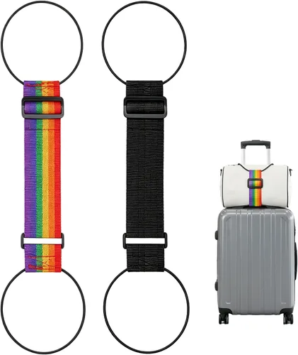 Vista 9 de Correas de equipaje para maletas, correas de conector de equipaje ajustables fuertes y multiusos, cinturón de sujeción elástico ajustable, añade una