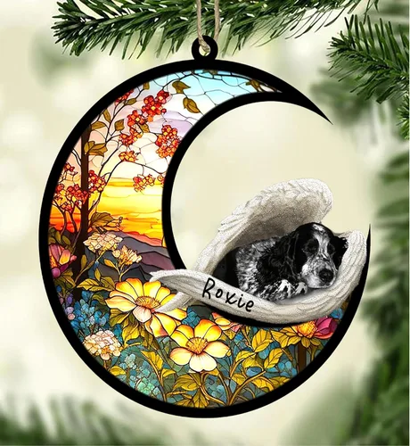 Vista 111 de Atrapasoles conmemorativo personalizado para perros, adorno navideño de Airedale Terrier, recuerdo por pérdida de mascota, regalos conmemorativos