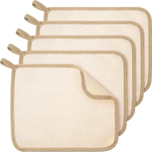 Vista 21 de Tatuo 5 paños exfoliantes para el rostro y el cuerpo, tejido de toalla para el baño, exfoliante, masaje, paño de baño para mujeres y hombres, 10.63