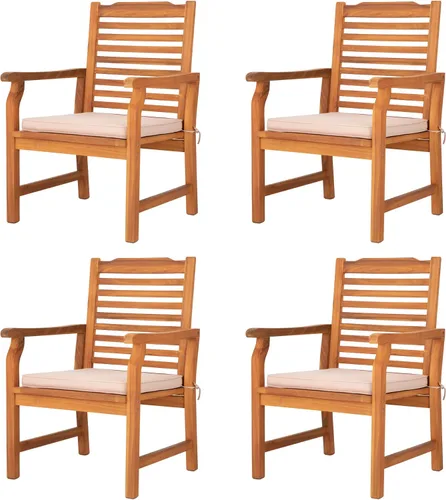 Vista 15 de PHI VILLA Sillas de comedor de madera de acacia para patio con asiento y respaldo de mimbre, 2 piezas