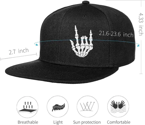 Vista 4 de Snapback Hats for Men Black Trucker Flat Bill Mens Fitted Colorado Classic Baseball Cap