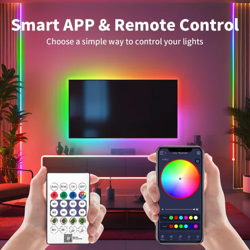 Vista 4 de iNextStation Tira de Luces LED de Neón de 6.56 pies, Luces de Cuerda LED RGB de Neón con IC Inteligente con Aplicación, Control Remoto
