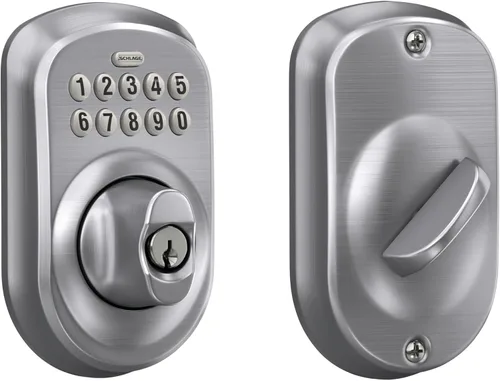 Vista 15 de Schlage - Cerradura electrónica para teclado, borde Camelot, bronce envejecido