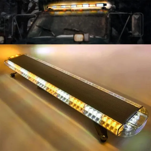 Vista 7 de 47" Barra de Luz de 108 LED para Coche - Luces Estroboscópicas Ámbar de Advertencia Con 15 Modos de Parpadeo para Construcción, Camiones de 47" 108