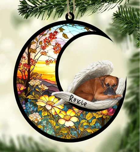 Vista 47 de Atrapasoles conmemorativo personalizado para perros, adorno navideño de Airedale Terrier, recuerdo por pérdida de mascota, regalos conmemorativos