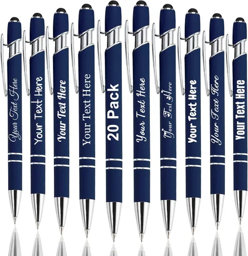 Vista 94 de Hasta 300 bolígrafos personalizados a granel con nombre personalizado con grabado gratis, puntas de lápiz capacitivo grabado, bolígrafo