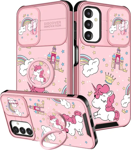 Vista 120 de Funda 2 en 1 para Samsung Galaxy S23 Ultra Flamingo para mujeres y niñas, diseño femenino de flamencos con cubierta deslizante para cámara y soporte