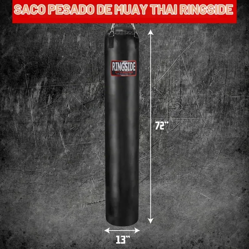 Vista 2 de Ringside Saco pesado de 100 libras para Muay Thai, bolsa de boxeo robusta Powerhide para entrenamiento y ejercicio de boxeo, MMA, Muay Thai