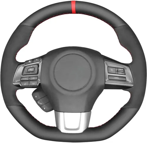 Vista 29 de MEWANT Funda de volante de automóvil transpirable cosida a mano para Subaru WRX 2015-2021 / WRX STI 2015-2021, accesorios para volante Subaru WRX