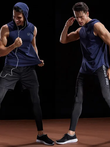 Vista 7 de NELEUS Dry Fit Workout Athletic Muscle Tank with Hoods Pack of 3