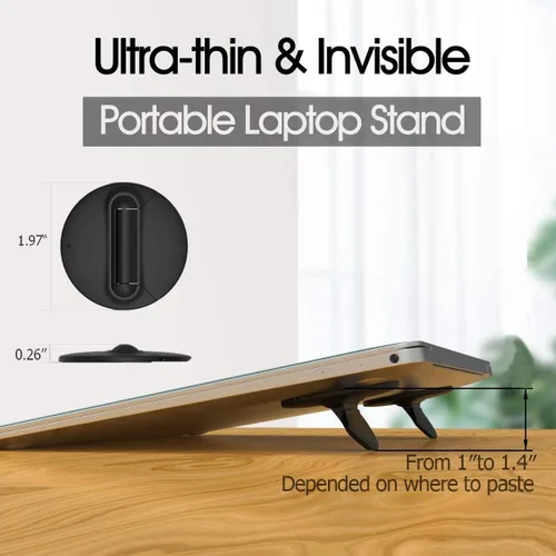 Vista 10 de Soporte invisible portátil para laptop, elevador plegable para portátiles