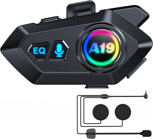 Vista 9 de Auriculares Bluetooth para Casco de Motocicleta, Auriculares Inalámbricos Bluetooth 5.3 para Exteriores con Altavoces, Cancelación de Ruido