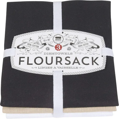 Vista 6 de Now Designs floursack – paños de cocina, set de tres, azul/blanco real