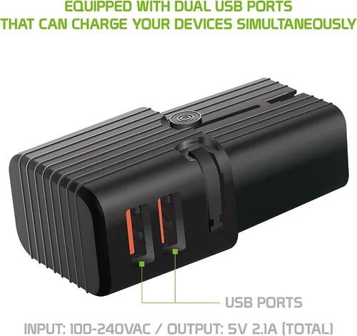 Vista 4 de Adaptador USB universal dual funciona para TAG Heuer Meridiist Infinite para energía mundial y viajes entre Estados Unidos/UE/CN/AUS/NZ/Reino Unido