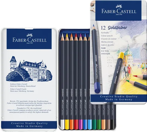 Vista 14 de Faber-Castell Creative Studio Goldfaber - Lápices de colores, lata de 48