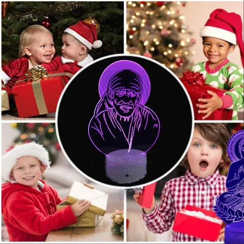 Vista 2 de RMOR Luz nocturna de ilusión 3D para Dios hindú, la mejor idea de regalo, Diwali para amigos y familia, decoración genial para el hogar, oficina