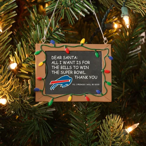 Vista 2 de NFL Resin Holiday Christmas Chalkboard Sign Ornament