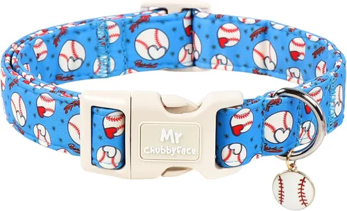 Vista 53 de MR.CHUBBYFACE· Collar de perro de San Valentín azul, lindo collar de cachorro con lazo azul, collar ajustable de algodón para mascotas con hebilla