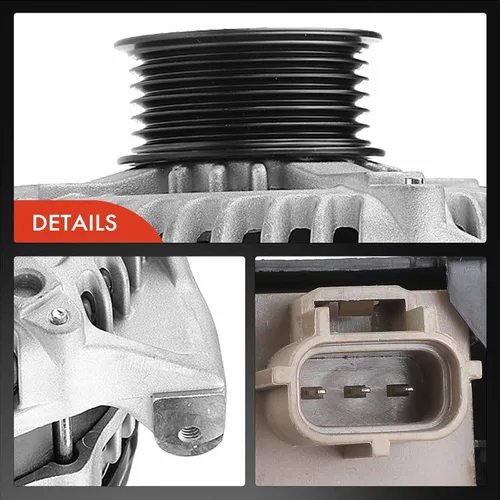 Vista 7 de A-Premium Alternador compatible con Ford F-150 F150 2009-2010 V8 4.6L (motor VIN W), polea de 6 ranuras en el sentido de las agujas del reloj de 12V