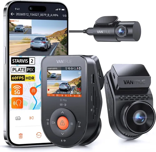 Vista 11 de Vantrue S1 Pro Dash Cam frontal STARVIS 2, mini cámara de tablero de 2.7 K para automóviles, ADAS, control de aplicaciones, WiFi GPS integrado