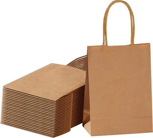 Vista 15 de SUNCOLOR 25 bolsas pequeñas de regalo negras con asas, mini bolsas de regalo de 6 pulgadas para recuerdos de fiesta, golosinas y recuerdos de boda
