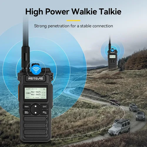 Vista 2 de Retevis RT86S (2ª generación RT86) Radio bidireccional de largo alcance, radio de emergencia, Walkie Talkie NOAA, alta potencia, radio GMRS duradera
