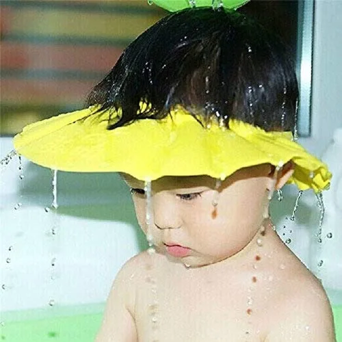 Vista 5 de Champú seguro para bebés, protección para el baño, gorro de ducha suave, protector de pelo para niños (rosa)